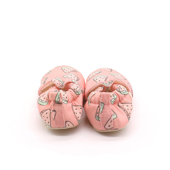 Non-Slip Moccasins - Pink Watermelon