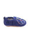 Non-Slip Moccasins -  Denim Happy Peace