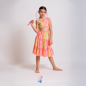 Multicolored Geometric Top & Skirt Set - My Little Thieves