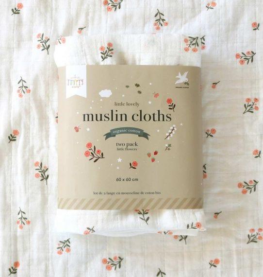 Muslin Cloth Set of 2 - Little Flowers - My Little Thieves