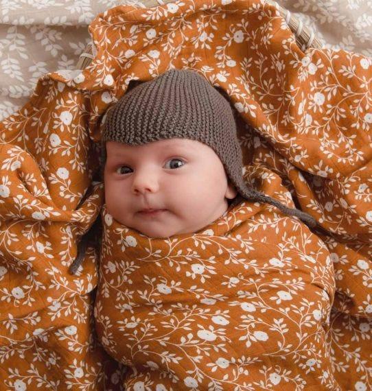 Muslin Cloth XL Blossom - Caramel - My Little Thieves