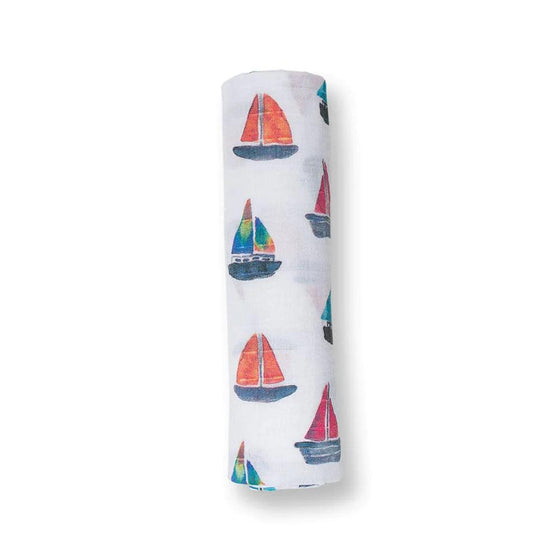 Muslin Swaddle - Sailboats - My Little Thieves