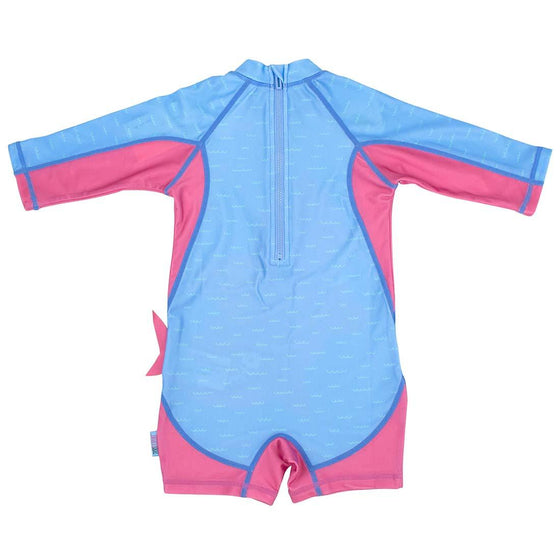 One Piece Rash Guard Surf Swimsuit - Pink Shark - My Little Thieves