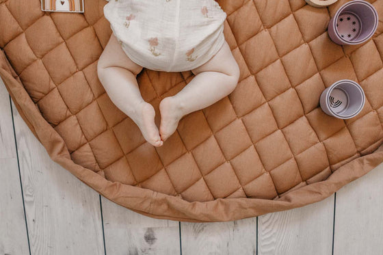 Organic Soft Baby Play Mat and Storage Bag  – Tawny Brown