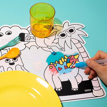 Reusable Magic Water Placemats – Fun & Mess - Free Coloring for Kids - My Little Thieves