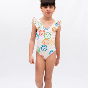 Smile Rainbow Girl One - Piece Swimsuit - My Little Thieves