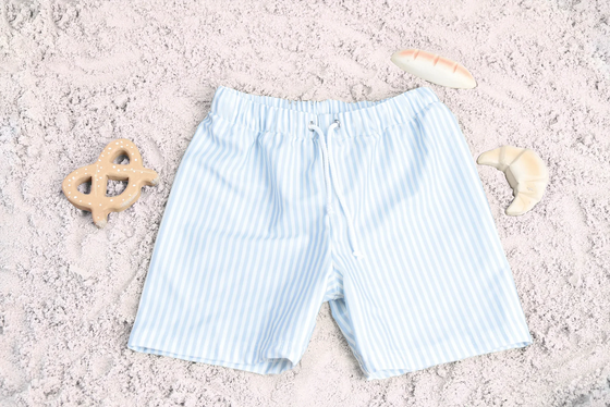 Light blue striped swim shorts by Swim Essentials