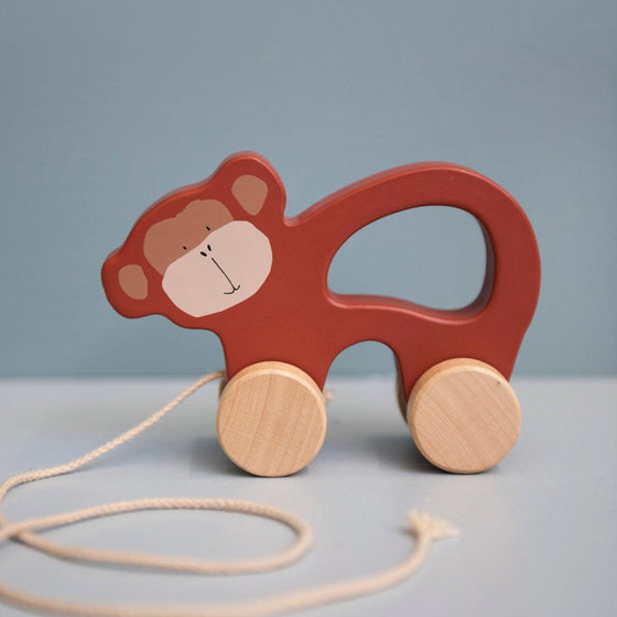 Wooden pull along toy - Mr. Monkey - My Little Thieves