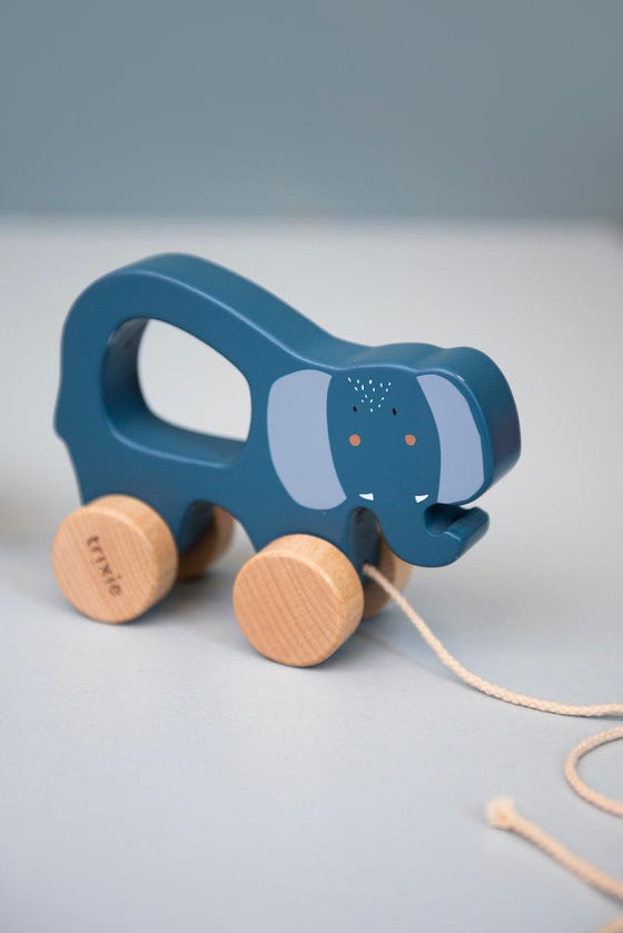 Wooden pull along toy - Mrs. Elephant - My Little Thieves