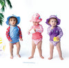 3 Pc Swim Set - Rashguard Top, Swim Diaper & Sunhat - Flamingo - My Little Thieves