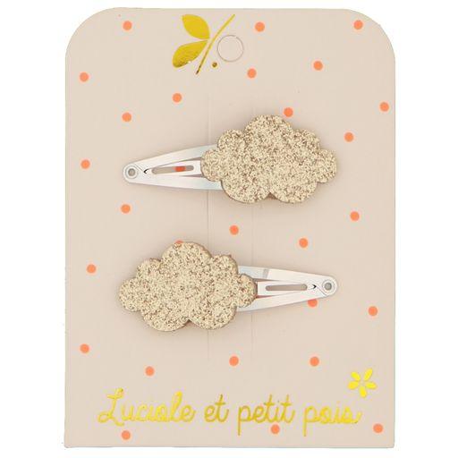 Cloud Hair Clips - Gold Glitter (Pair) - My Little Thieves