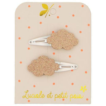Cloud Hair Clips - Pink Glitter (Pair) - My Little Thieves