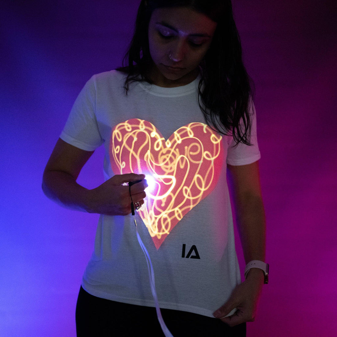  Heart Glow in the Dark White T-shirt - My Little Thieves