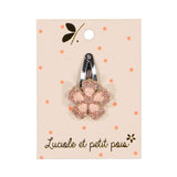 Mini Flower Hair Clip - Pink Glitter - My Little Thieves