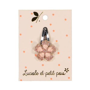 Mini Flower Hair Clip - Pink Glitter - My Little Thieves