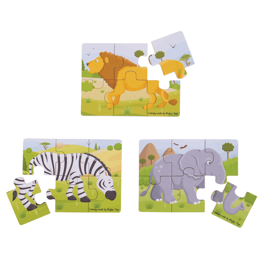 Six Piece Puzzles - Wild Animals (set of 3) - My Little Thieves